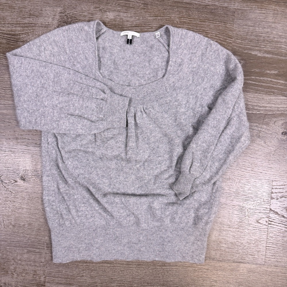 Vince Cashmere Women's Sweater Large Gray‎ Blouse Academia READ
